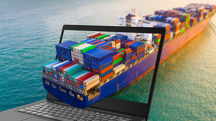 co2-offset-services-container-ship-laptop